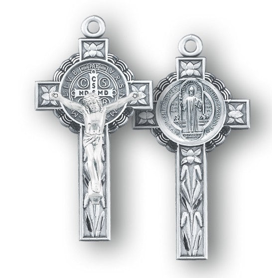 Saint sold Benedict Jubilee Sterling Silver Medal Crucifix