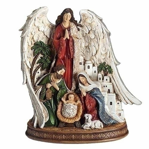 Holy Family Nativity Scene with Angel