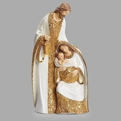 Holy Family Statue With Gold Trim