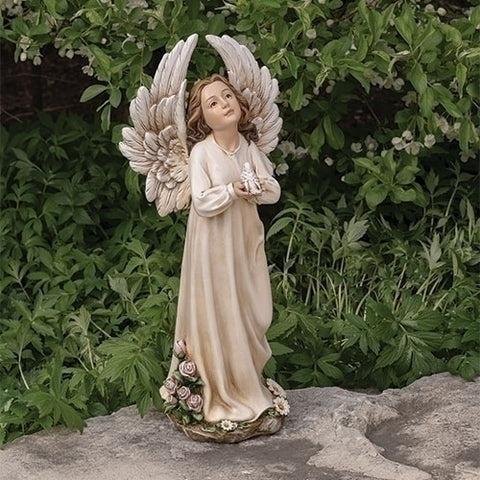 Angel With Dove Memorial Garden Statue