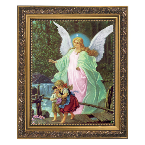 Guardian Angel Print In Ornate Frame