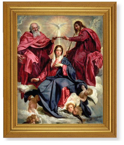 Crowning Of The Virgin Mary Print In Frame Textured Art