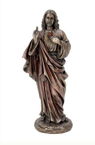 Sacred Heart of Jesus Statue In Cold Cast Bronze