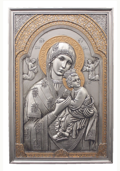 Our Lady of Perpetual Help Pewter Style Icon Plaque Wall or Desk ...