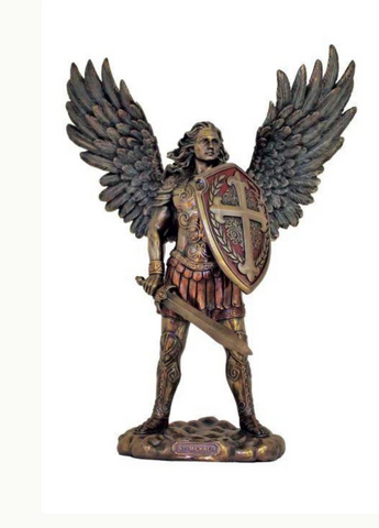 Archangel Michael Statue In Cold Cast Bronze