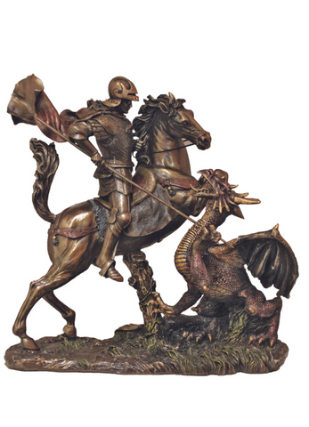 Saint George Statue In Cold Cast Bronze