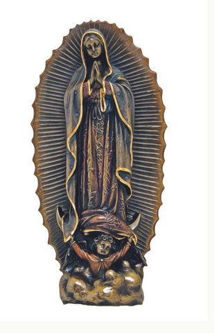 Our Lady Of Guadalupe Statue In Cold Cast Bronze