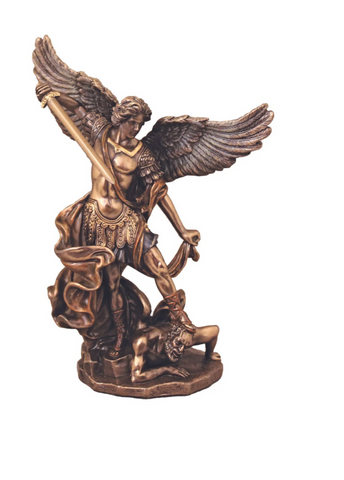 Saint Michael Statue In Cold Cast Bronze