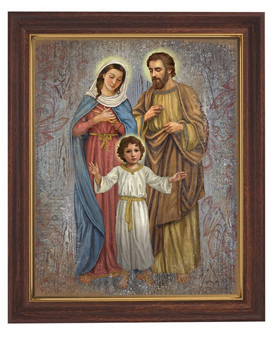 Holy Family Print In  Wooden Frame With Glass