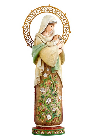 Madonna and Child Statue Winter