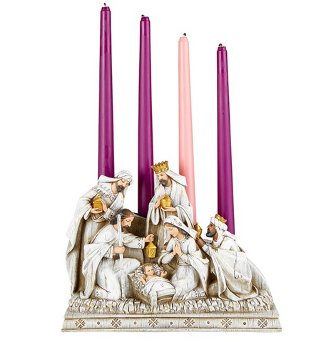 Advent Nativity Candle Holder