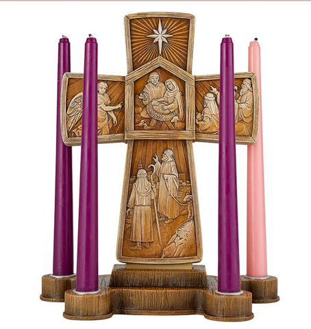 Cross Nativity Advent Candle Holder