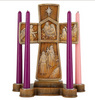 Cross Nativity Advent Candle Holder&nbsp;

This beautifully crafted Cross Nativity Advent Candle Holder is the perfect addition to your Christmas decor. Made of sturdy resin, it showcases a religious scene with intricate details. Measuring 10" W x 12" H x 6" D, it will add a touch of spiritual significance to your home during the holiday season.