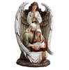 Holy Family Nativity Scene With Angel Statue