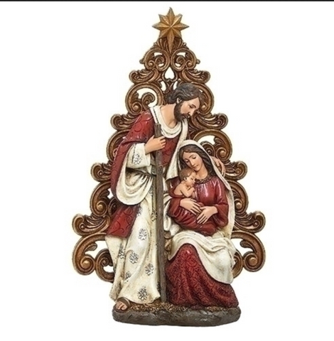 Holy Family Nativity Ornate Gold Tree Figure