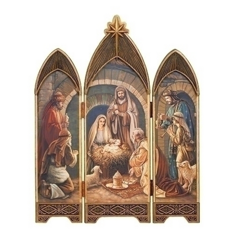 Nativity Scene Screen Oil Painted Look