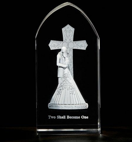 Wedding Couple Etched Glass When Two Become One