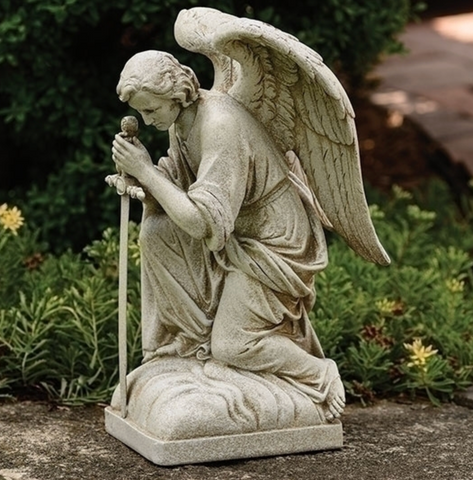 Kneeling Male Angel Garden or Grave Statue