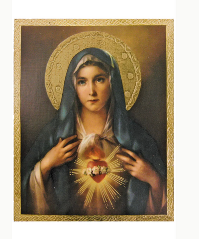 Immaculate Heart of Mary Florentine Plaque from Italy