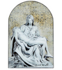 Pieta Arched Wooden Plaque - Jesus and Mother Mary