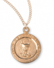 First Communion Chalice Medal On Chain Gold Over Silver