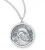 French Style Sterling Silver Saint Francis With Bird Pendant