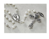 First Communion Rosary With White Beads