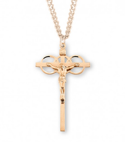 Gold Over Sterling Silver Wedding Crucifix On Chain