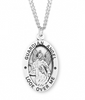 Guardian Angel Watch Over Me Oval Sterling Silver Devotion Medal On Chain