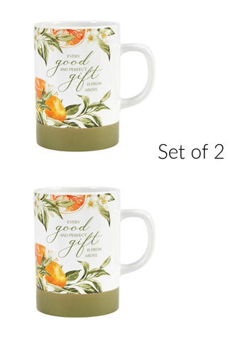 Every Good & Perfect Gift Ceramic Mugs Set of 2