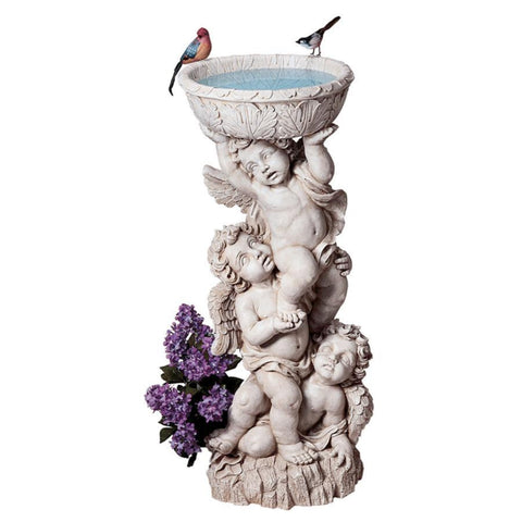 Cherubs Garden Bird Bath Urn Sculpture