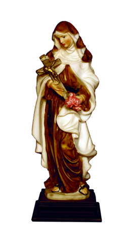 Saint Theresa Baroque Alabaster Hand Painted Statue From Italy