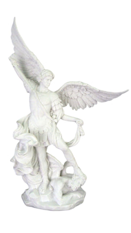 Archangel Saint Michael Statue In White